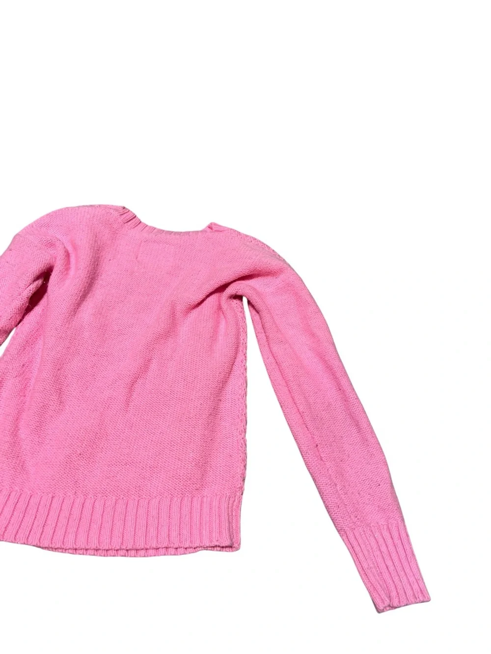 Justice Crewneck Sweater Light Pink Cableknit Sequins 10